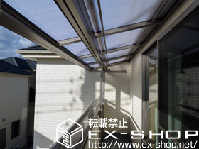 のバルコニー・ベランダ屋根 ライザーテラスII F型 屋根タイプ 単体 積雪〜20cm対応＋ライザーテラスII F型 屋根材ホルダー 施工例