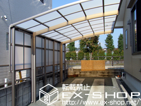 のカーポート カーブポートシグマIII 積雪〜20cm対応＋サイドパネル（2段） H500+800+補助柱2 施工例