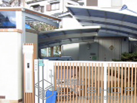 のサイクルポート・駐輪場 マイリッシュデラックス ミニ 通常勾配 施工例