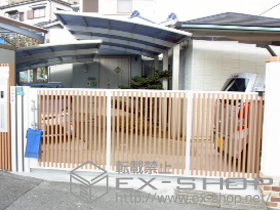 のカーゲート エススライドC型 片引きタイプ 手動式 施工例