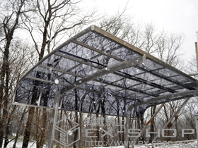 のカーポート テールポートシグマIII 積雪〜30cm対応+着脱式サポート柱　標準 2本入+母屋補強部材+屋根材ホルダー 57タイプ用 施工例