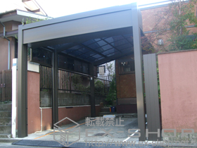 のカーポート レグナスポートシグマIII 耐風圧強度仕様 積雪〜30cm対応+レグナスポートシグマIII用 サイドパネル 施工例