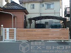 の門扉 【特注】ライフモダンII B3型門扉 両開き親子 柱使用 施工例