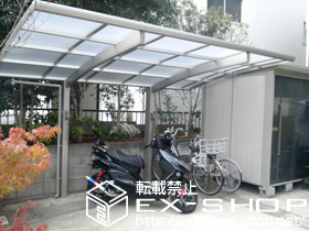 のカーポート プレシオスポート 積雪〜20cm対応＋収納式物干 1セット 施工例