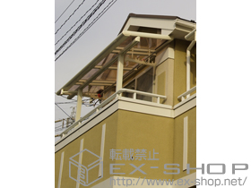 のバルコニー・ベランダ屋根 パワーアルファ F型 屋根タイプ 単体 積雪〜30cm対応+吊り下げ物干し 標準2本入り 施工例