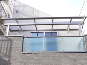 のバルコニー・ベランダ屋根 ヴェクターテラス F型 屋根タイプ 単体 積雪〜20?対応 施工例