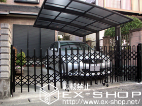 のカーゲート トリップゲート 傾斜地専用型 ノンレール 片開き 施工例