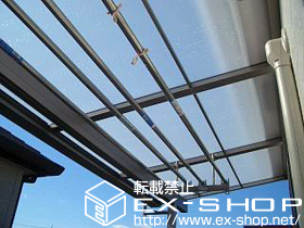 のバルコニー・ベランダ屋根 ライザーテラスII F型 屋根タイプ 単体 積雪〜20cm対応＋吊り下げ式物干し ショートタイプ 施工例