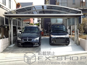 のカーポート レイナツインポート 積雪〜20cm対応+＜両側＞サイドパネル 施工例