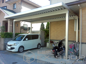 のカーポート ジーポートneo Ａタイプ ワイド 角柱 標準鼻隠し 積雪〜100cm対応 施工例