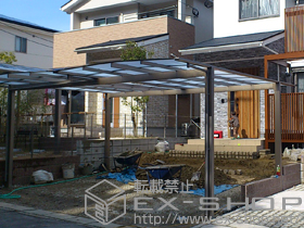 のカーポート エックスルーフ ワイド 積雪〜20cm対応 施工例