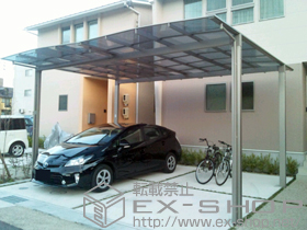 のカーポート エックスルーフ ワイド 積雪〜30cm対応 施工例