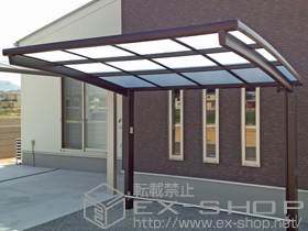 のサイクルポート・駐輪場 カーブポートシグマIII ミニ 積雪〜20cm対応+カーブポートシグマIIIミニ用 輪止め 29用 施工例