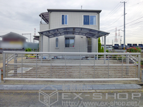 のカーゲート エクスラインアップゲート ワイド 1型 手動式 施工例