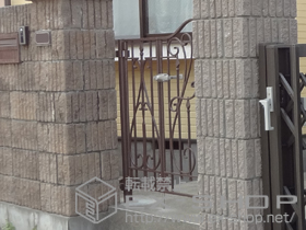 の門扉 アプローチ ルナ CL型 親子開き 吊元門柱使用 施工例