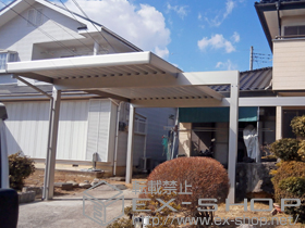 のカーポート ジーポートneo 積雪100cmＡタイプ 4本柱 角柱仕様 梁延長納まり 施工例