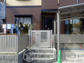 の門扉 エクスライン門扉14型 両開き親子 門柱仕様 施工例