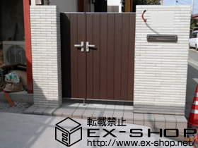 の門扉 ライフモダンII TA型 両開き親子 柱使用 施工例