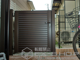 の門扉 プリレオ R7型 片開き 門柱使用 施工例