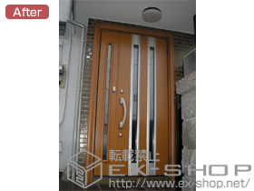 の玄関ドア リシェント Ｋ4　仕様　親子Ｒ300型 ランマ無親子　右吊り元 施工例