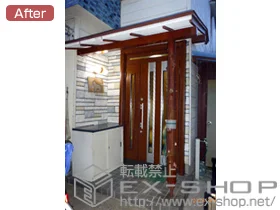 LIXIL リクシル(トステム)の玄関ドア リシェント k4仕様20親子ランマ付右吊元 300型 施工例