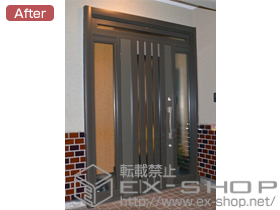 の玄関ドア リシェント玄関ドア　K4仕様 20両袖ランマ付L 700型 施工例