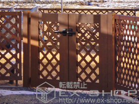 の門扉 スタンダード門扉2型 両開き 門柱使用 施工例