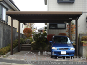 のカーポート ジーポートneo 積雪100cmＡタイプ 2台用 角柱4本柱 積雪〜100cm対応 施工例