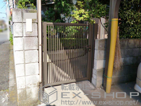 の門扉 スーパー有峰門扉 B型 片開き 門柱式 施工例