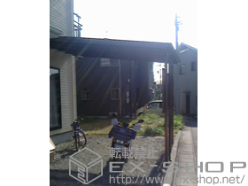 のテラス屋根 ヴェクターテラス F型 ビッグサイズ 単体 積雪〜20cm対応＋ヴェクターテラス 前面パネル 1段 施工例