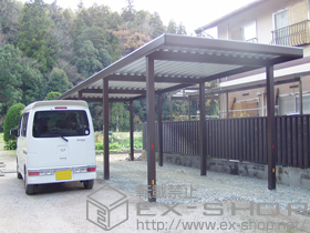 のカーポート ジーポートneo Aタイプ 縦連棟 角柱8本仕様 標準鼻隠し 積雪〜100cm対応 施工例