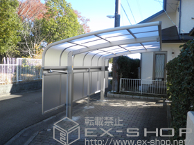 のカーポート レイナキャップポートグラン　積雪〜20cm対応+レイナキャップポートグラン用 サイドパネル+着脱式サポート柱 標準 ２本入り 施工例