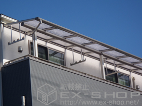 のバルコニー・ベランダ屋根 ヴェクターテラス F型 屋根タイプ 連棟 積雪〜20cm対応+吊り下げ物干し 標準 2本入 施工例