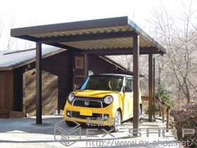 のカーポート ジーポートneo 1台用 Aタイプ 角柱4本 標準鼻隠し 積雪〜100cm対応 施工例