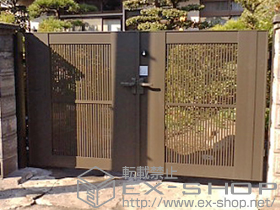 の門扉 エルネクス門扉 M-TK型 両開き　柱使用 施工例
