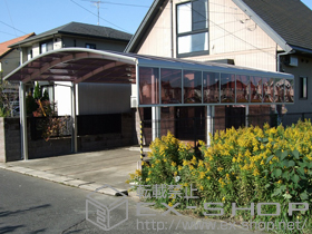 のカーポート レイナツインポートグラン 延長　積雪〜20cm対応＋レイナツインポートグラン サイドパネル 施工例