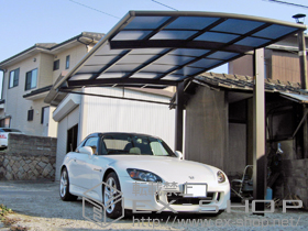 のカーポート レイナポートREグラン 前下がり積雪〜20cm対応 施工例