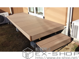 のウッドデッキ レストステージ 幕板納まり＋独立ステップ 施工例