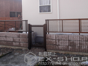 の門扉 レスティン門扉 11型 片開き　門柱使用 施工例