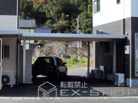 のカーポート ジーポートneo 積雪100cmAタイプ 2台用 角柱4本柱 積雪〜100cm対応 施工例