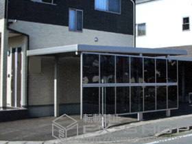 のカーポート ジーポートneo 積雪100cmAタイプ 角柱4本柱 積雪〜100cm対応+ジーポートneo台形枠なしサイドパネル 角柱用 施工例