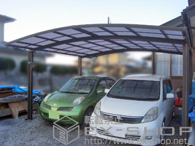 のカーポート カーブポートシグマIII ワイド 積雪〜20cm対応＋収納式物干し　標準タイプ　2本入り 施工例