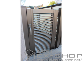 の門扉 プリレオ R1型 片開き 柱使用 施工例