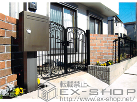 の門扉 フェスタA型 両開き　柱使用 施工例