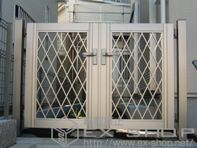 の門扉 プリレオR8型門扉 両開き 柱使用 施工例