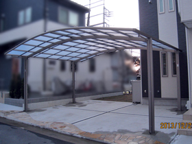 のカーポート カーブポートシグマIII ワイド 積雪〜20cm対応 施工例