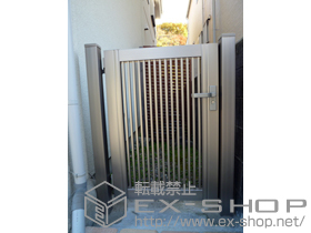 の門扉 プリレオ R2型 片開き　柱使用 施工例