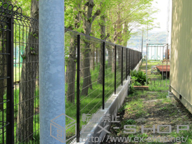 のフェンス・柵 イーネットフェンス1F型 自由柱タイプ 施工例