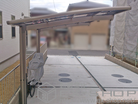 のカーポート カーブポートシグマIII 積雪〜20cm対応＋カーブポートシグマIII着脱式サポート(補助柱) 施工例