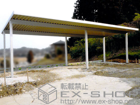 のカーポート テリオスポートIII 3000 4台用 横連棟 角柱6本 積雪〜100cm対応 施工例